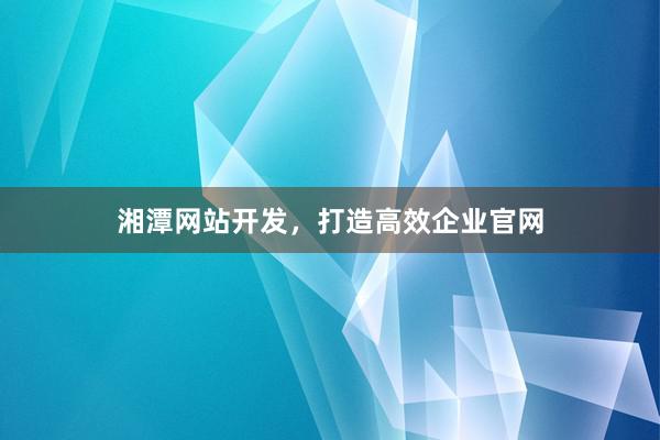 湘潭网站开发，打造高效企业官网